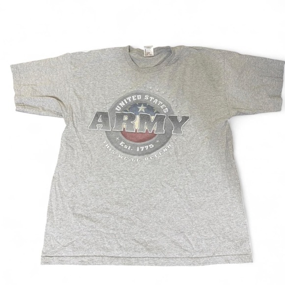 Source Unknown Other - United States Army Graphic Tee Grey - Bayside Made in USA - Size XL